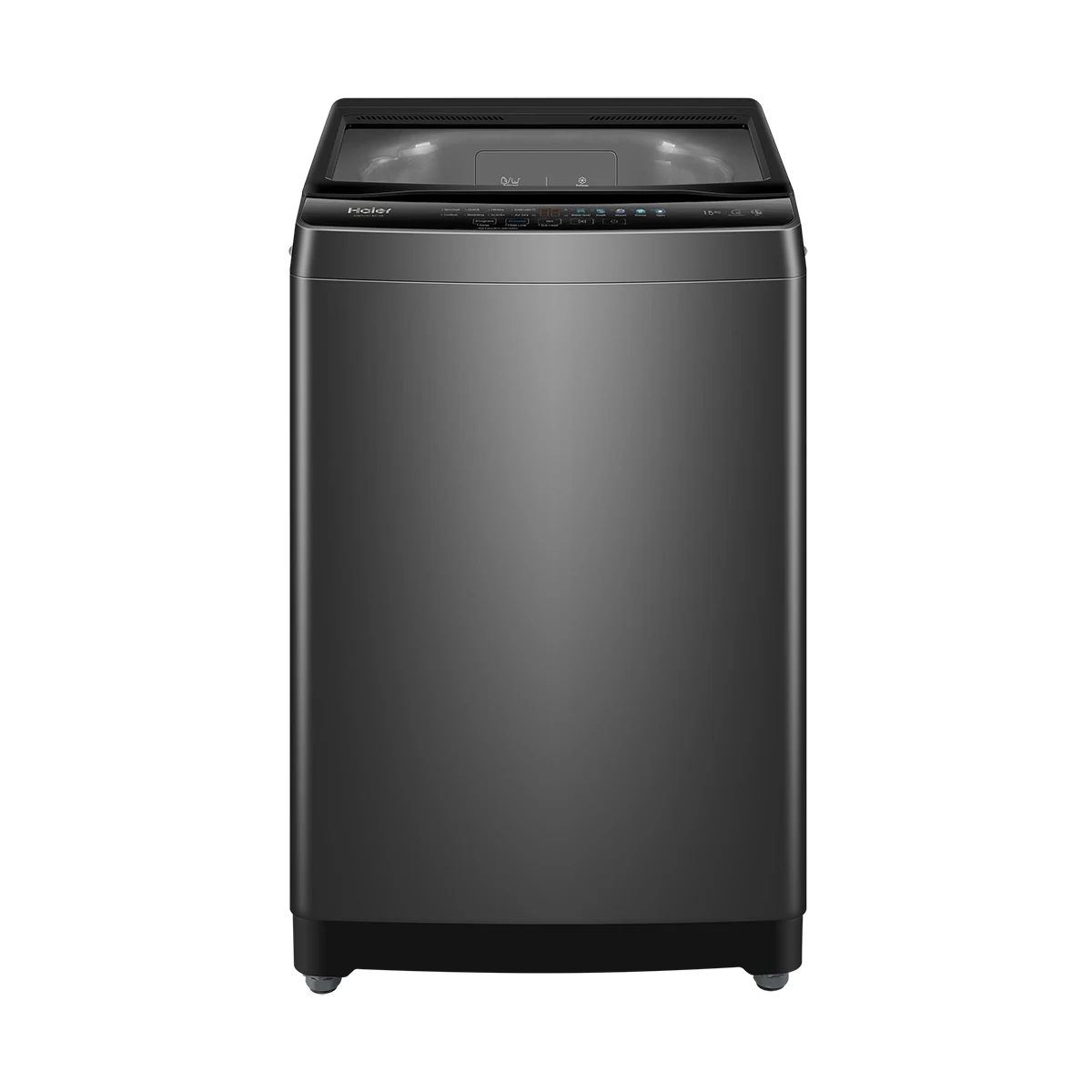 Haier 15kg Top-Load Washing Machine - Black Silk Steel view 1
