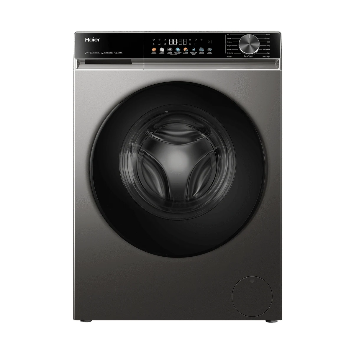 Haier 7kg Front-Load Washing Machine - Jade Ink Silver