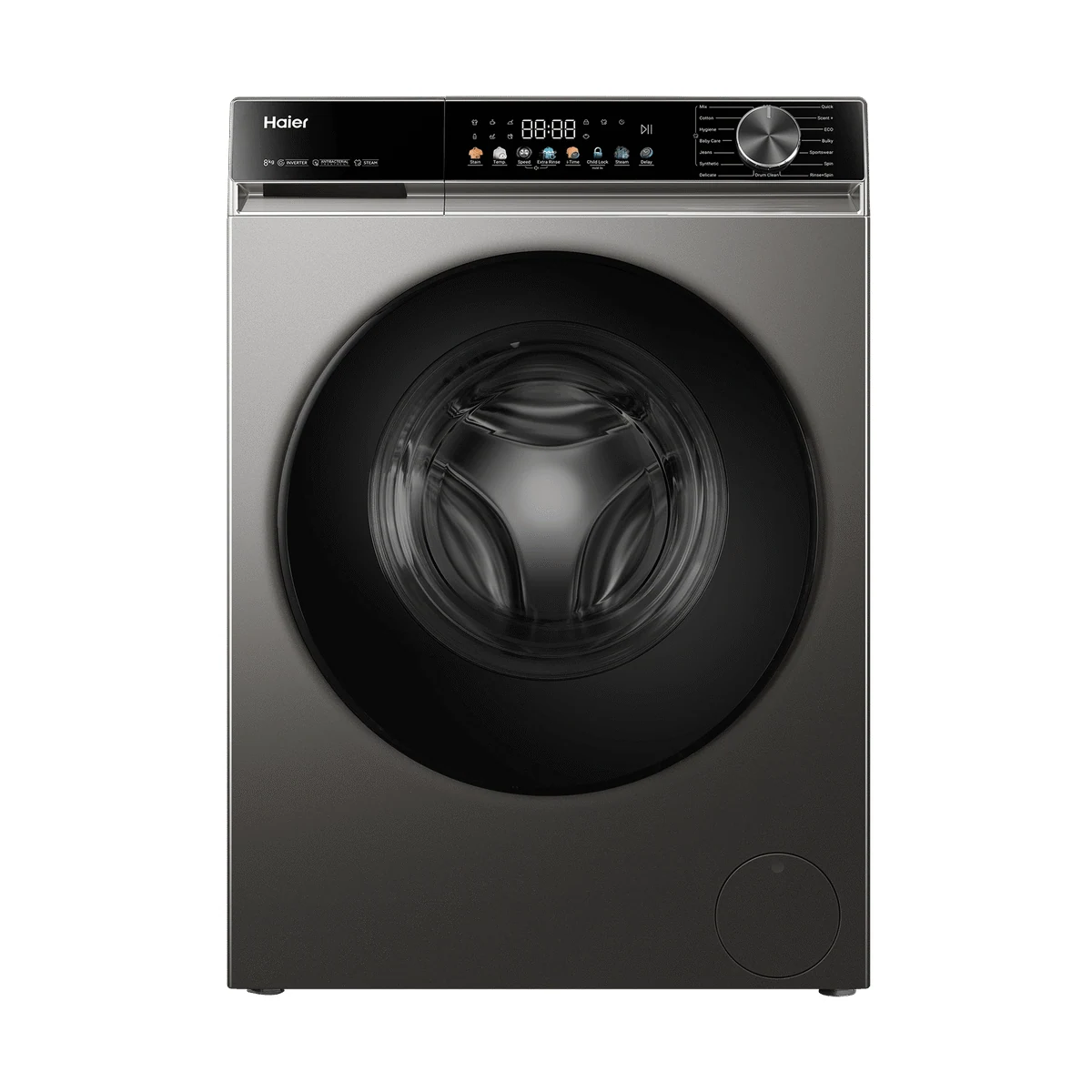 Haier 8kg Front-Load Washing Machine - Jade Ink Silver
