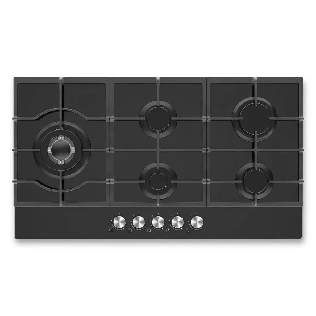 Midea 90GP095 90cm Five-Burner Gas-on-Glass Hob