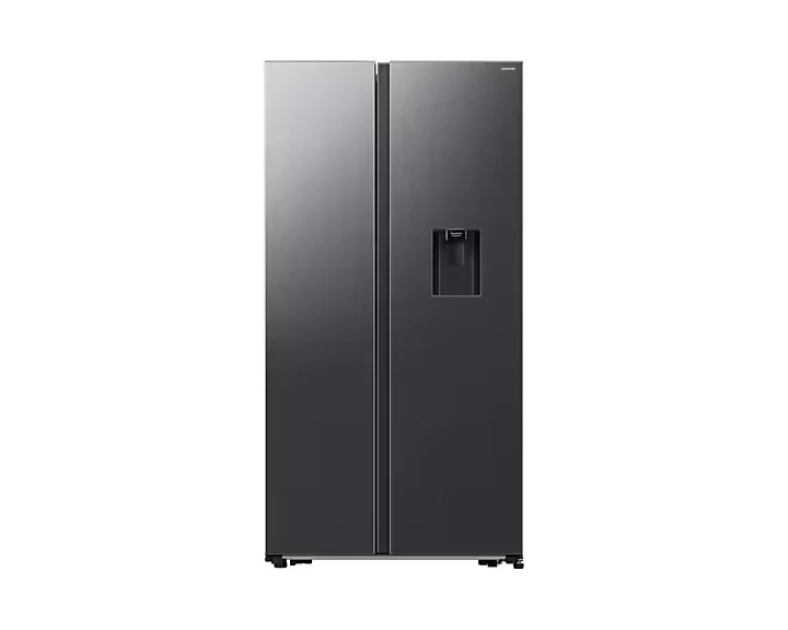 Samsung Side By Side Fridge, Non-Plumbed Water Dispenser, Gentle Black Matt, 560 L