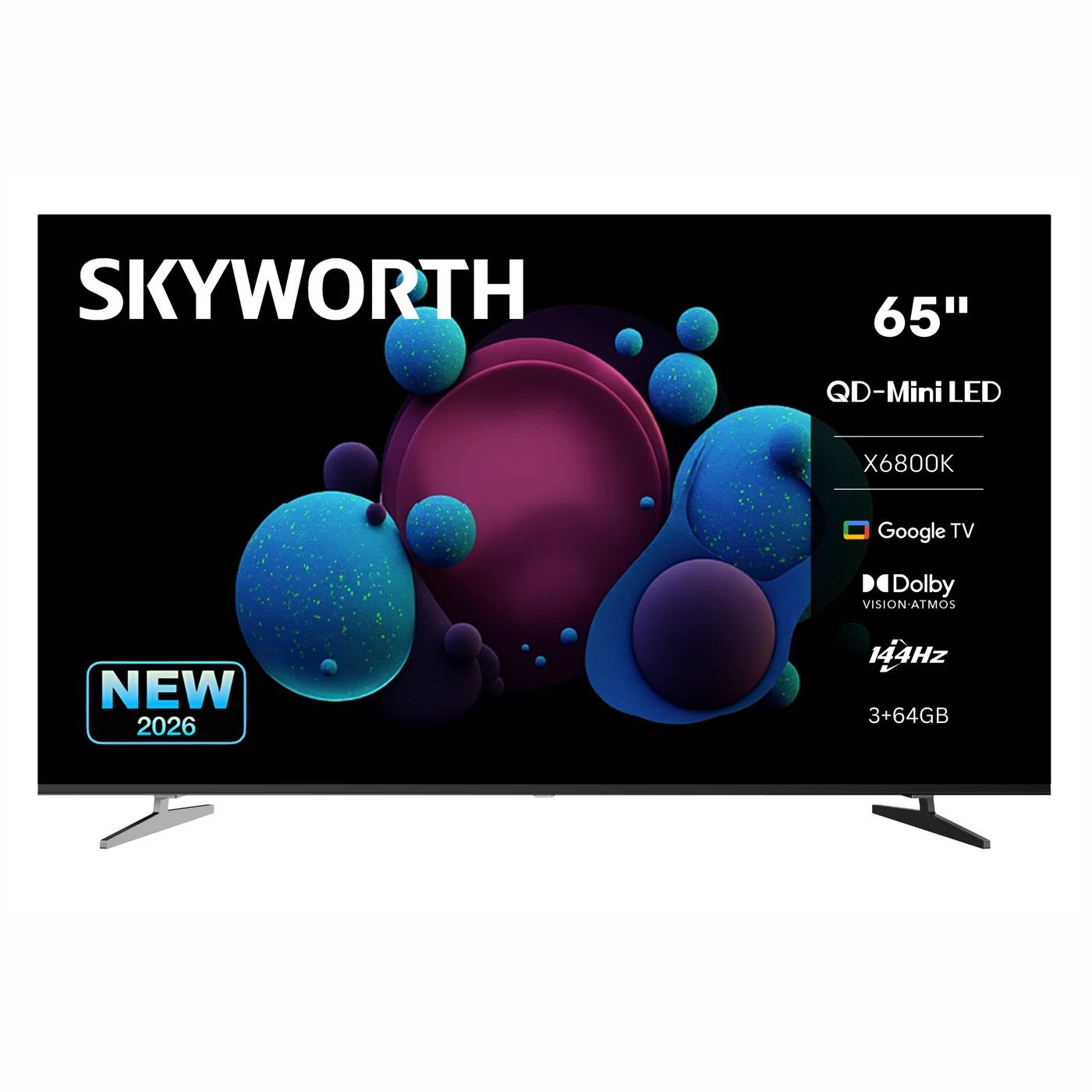 Skyworth 65-Inch Qd Mini Led Google TV 144hz