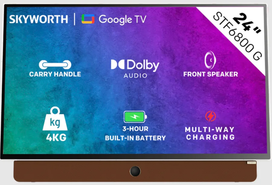 Skyworth 24stf6800 24" Portable TV Orange view 2