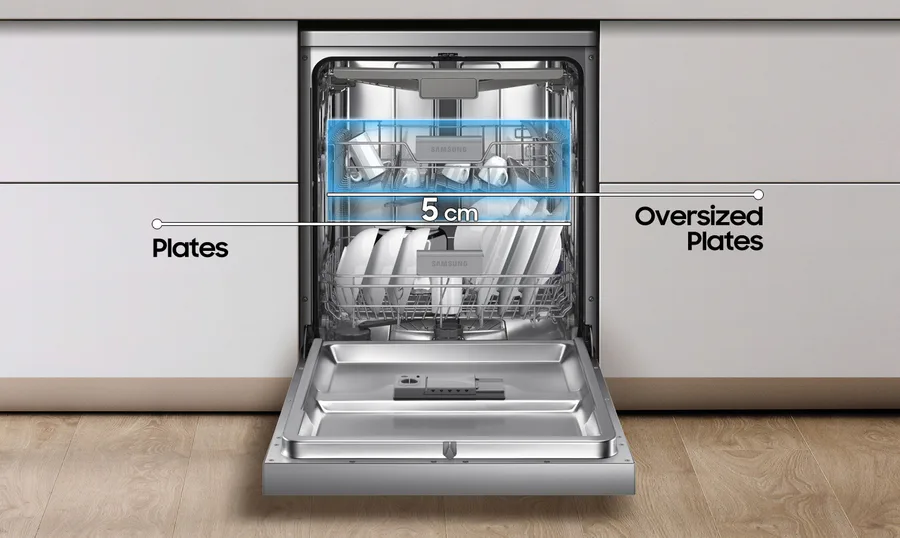 Samsung Dw60m5070fs 14 Plate Silver Dishwasher view 4