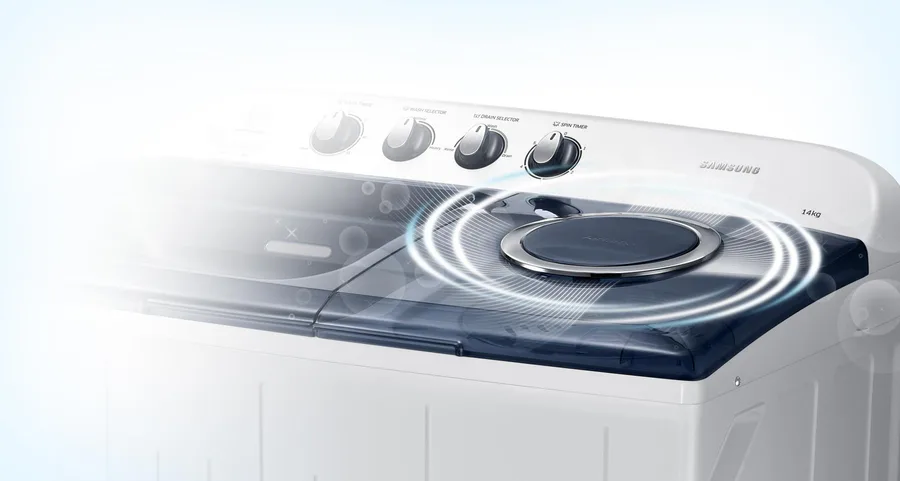 Samsung Wt14j4200mb 14kg Twin Tub Grey Washing Mac