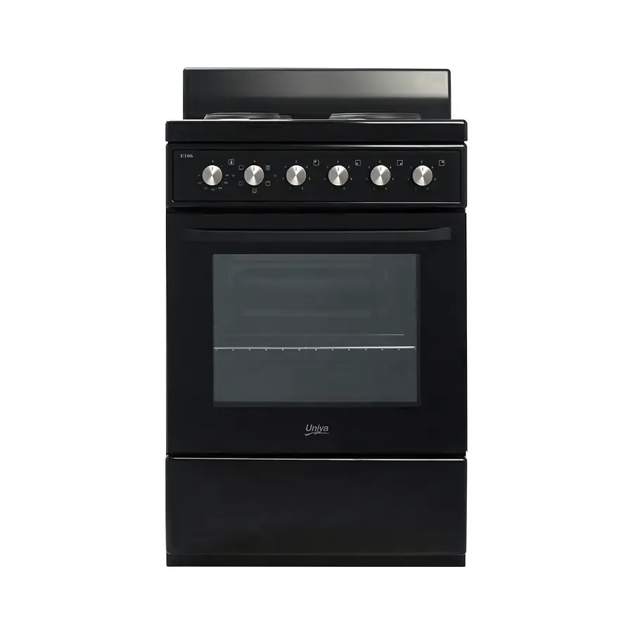Univa U106b 4 Plate Elec Black 600mm Stove view 3