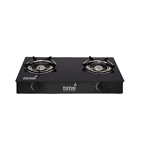 Totai 26/013a 2 Burner Black Glass Tabletop Gas view 3