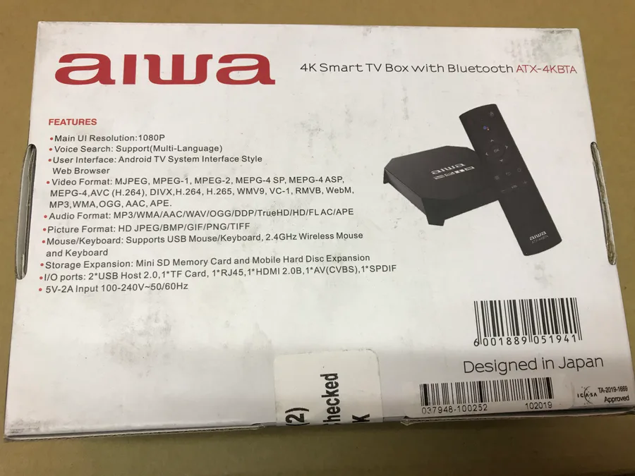 Aiwa Atx-4kbta Android 4k Smart TV Box view 2