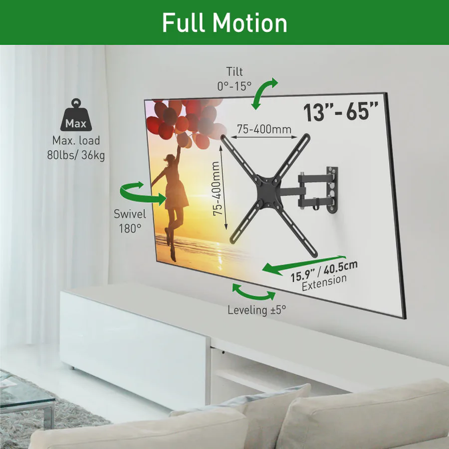 Barkan E3433 13"-65" Full Motion Bracket view 3