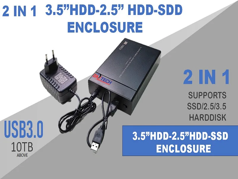 Za Tech 2.5+3.5 Hdd Enclouser USB 3.0 view 4