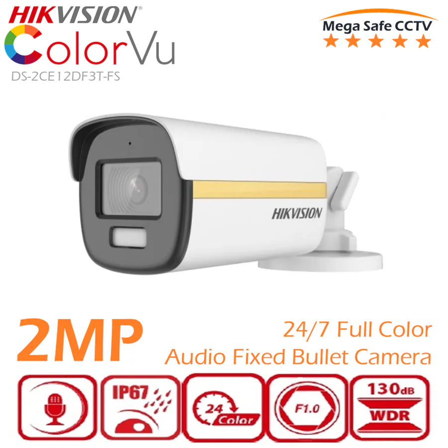 Hikvision 2mp Audio + Light Colorvu Camera view 2