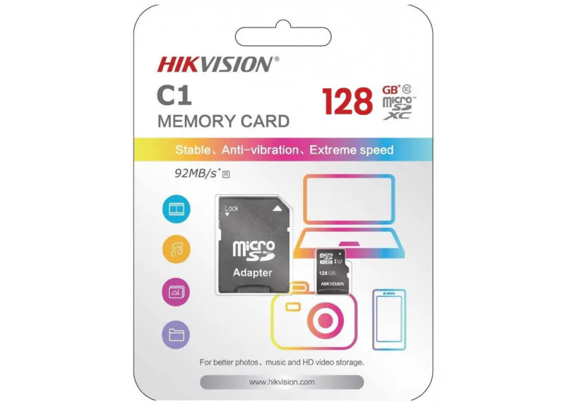 Hikvision 128gb Micro Sd + Adapter view 2