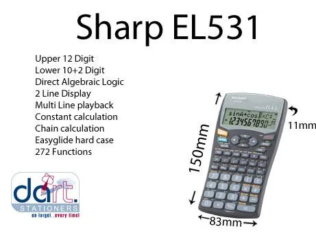 Sharp El531 Wh-Bbk Scientific Calculator