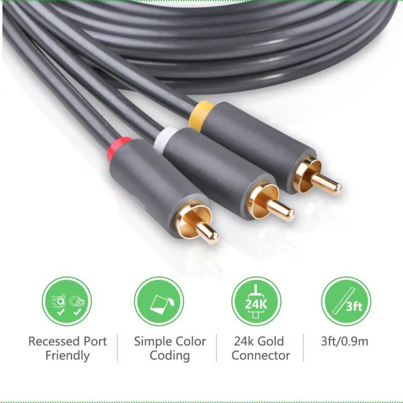 Rca 3.5mm Jack - 3rca Cable view 5