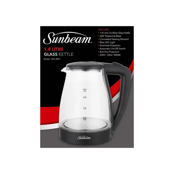 Sunbeam Sgk-8827 1.8l Glass Kettle
