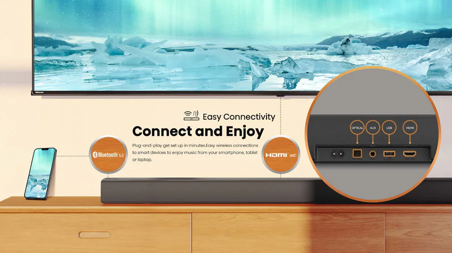Hisense Hs3100 3.1 480w Soundbar view 3