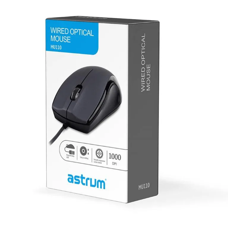 Astrum Mu110 Mouse USB Optical Bk/Bl