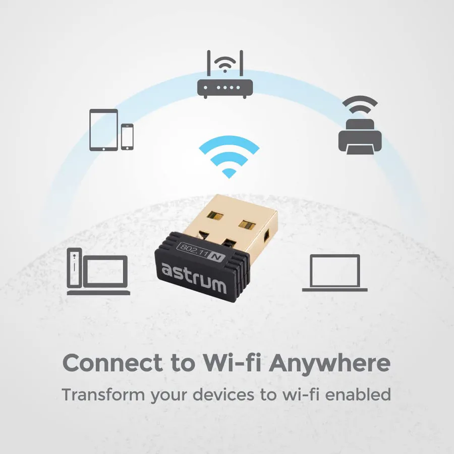 Astrum Na150 Wireless Adapter 150mbps Nano Black view 5