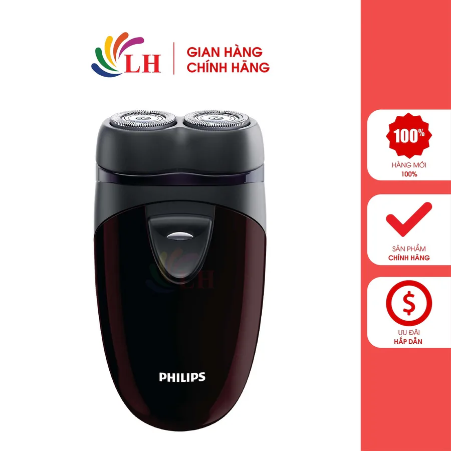 Philips Pq206/18 Electric Shaver Black/Maroon view 10