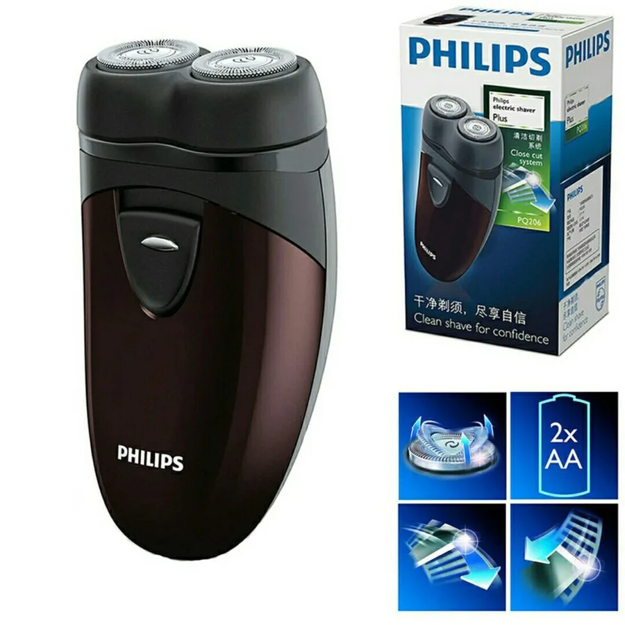 Philips Pq206/18 Electric Shaver Black/Maroon view 7
