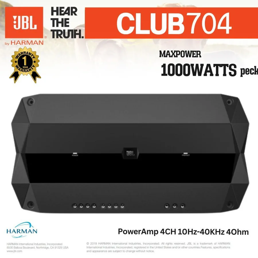 Jbl Club A 754 4ch Amp view 7