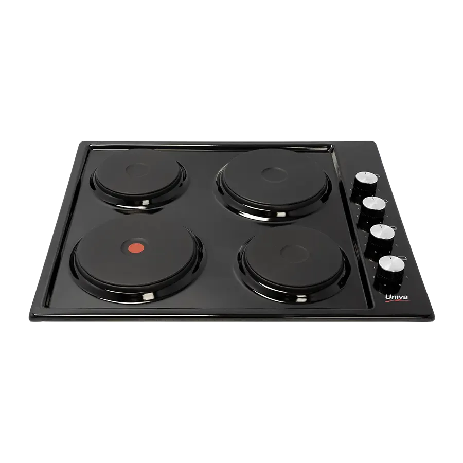 Univa U156b 4plt 600 Solid Hob Black