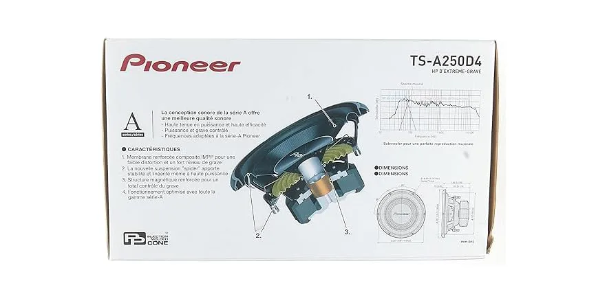 Pioneer Ts-A250d4 1300w Dvc 10" Sub view 7