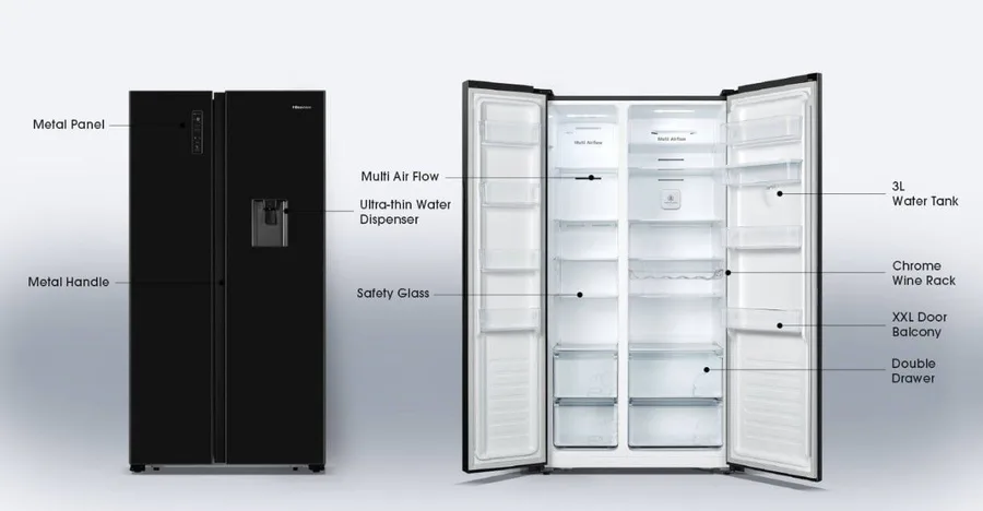 Hisense H670smib-Wd S/S W/D Fridge view 3