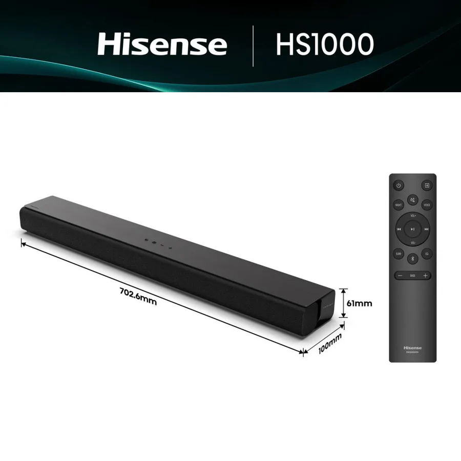 Hisense Hs1000 120w Soundbar