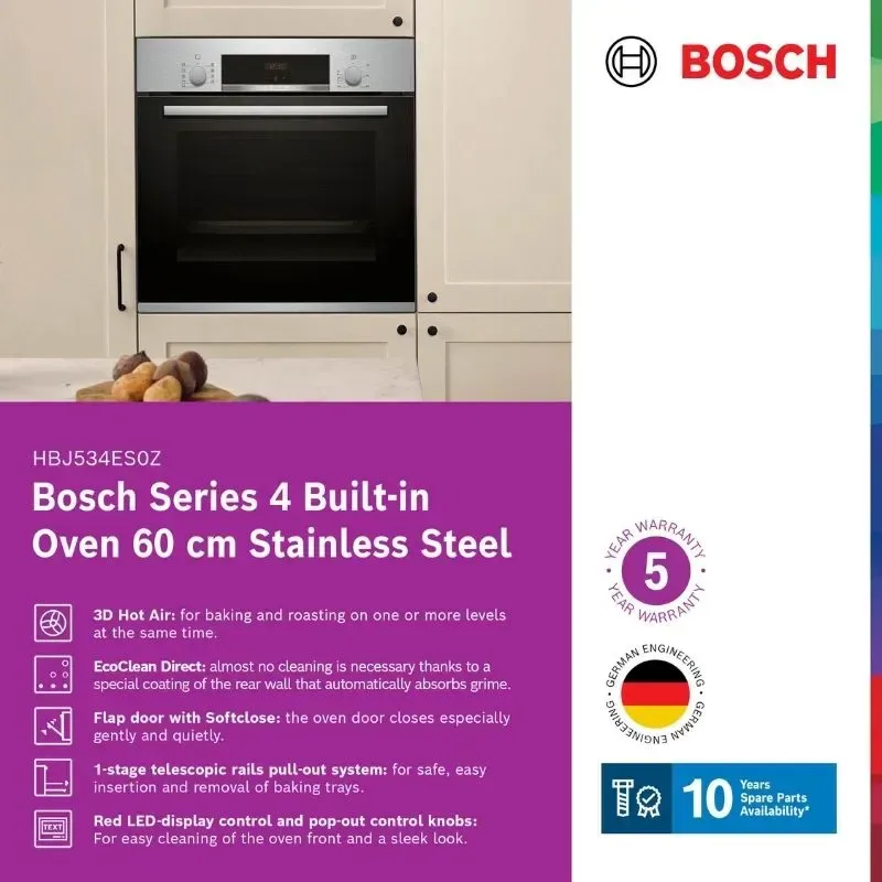 Bosch Hbj534es0z S/S Oven view 3
