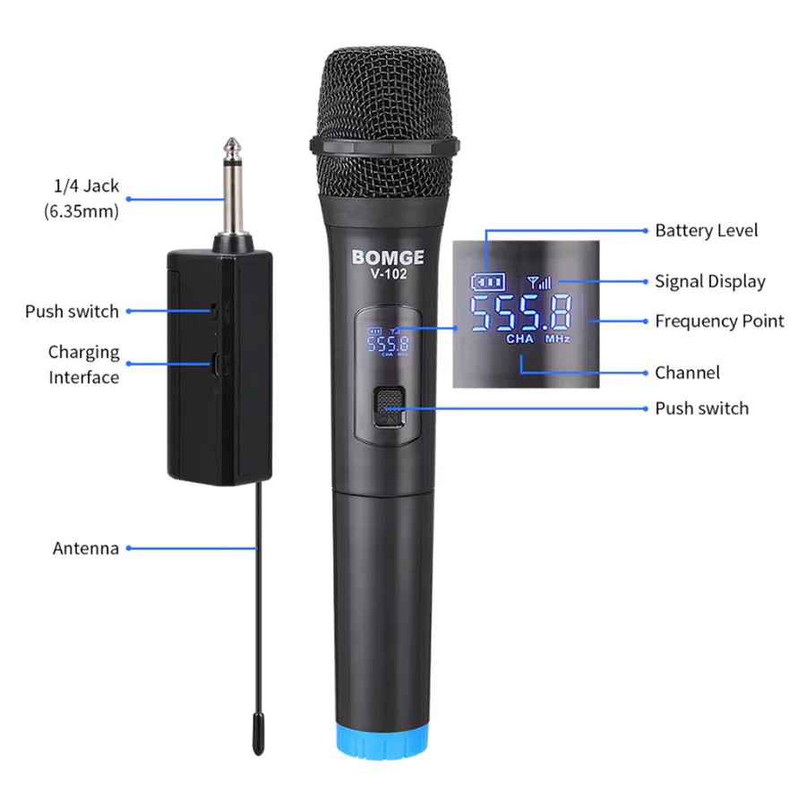 Andowl Q-Mic555 Wireless Vocal Microphone view 2