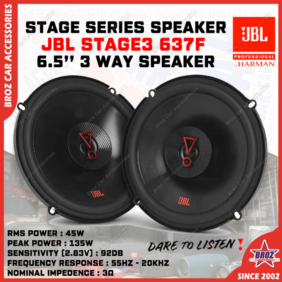 Jbl Stage3 627 2 Way Coaxial Car Speakers 6.5" 45w view 7