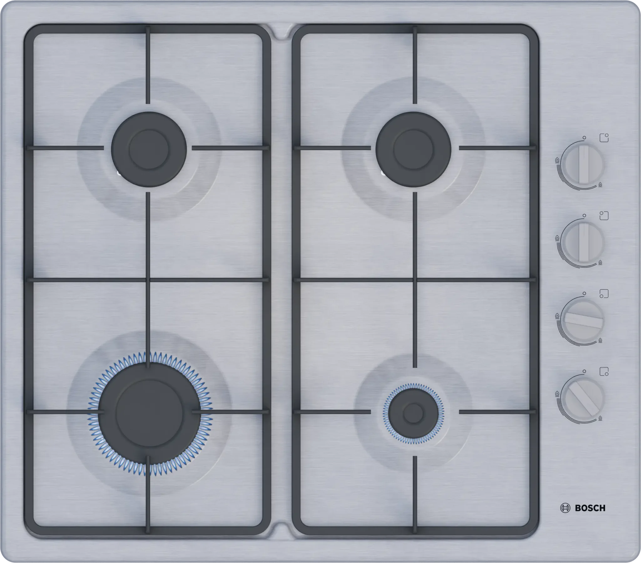 Bosch PBP6C5K60M Series 2 60cm Gas Hob - Stainless Steel
