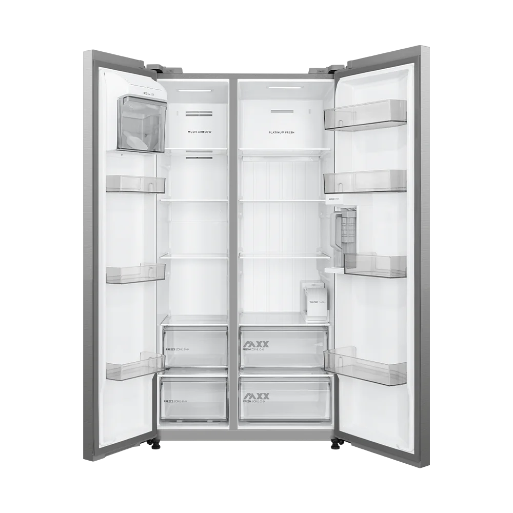 Midea Hc-9041wzm 681l Inverter Side-By-Side Refrigerator - Brushed Steel view 2